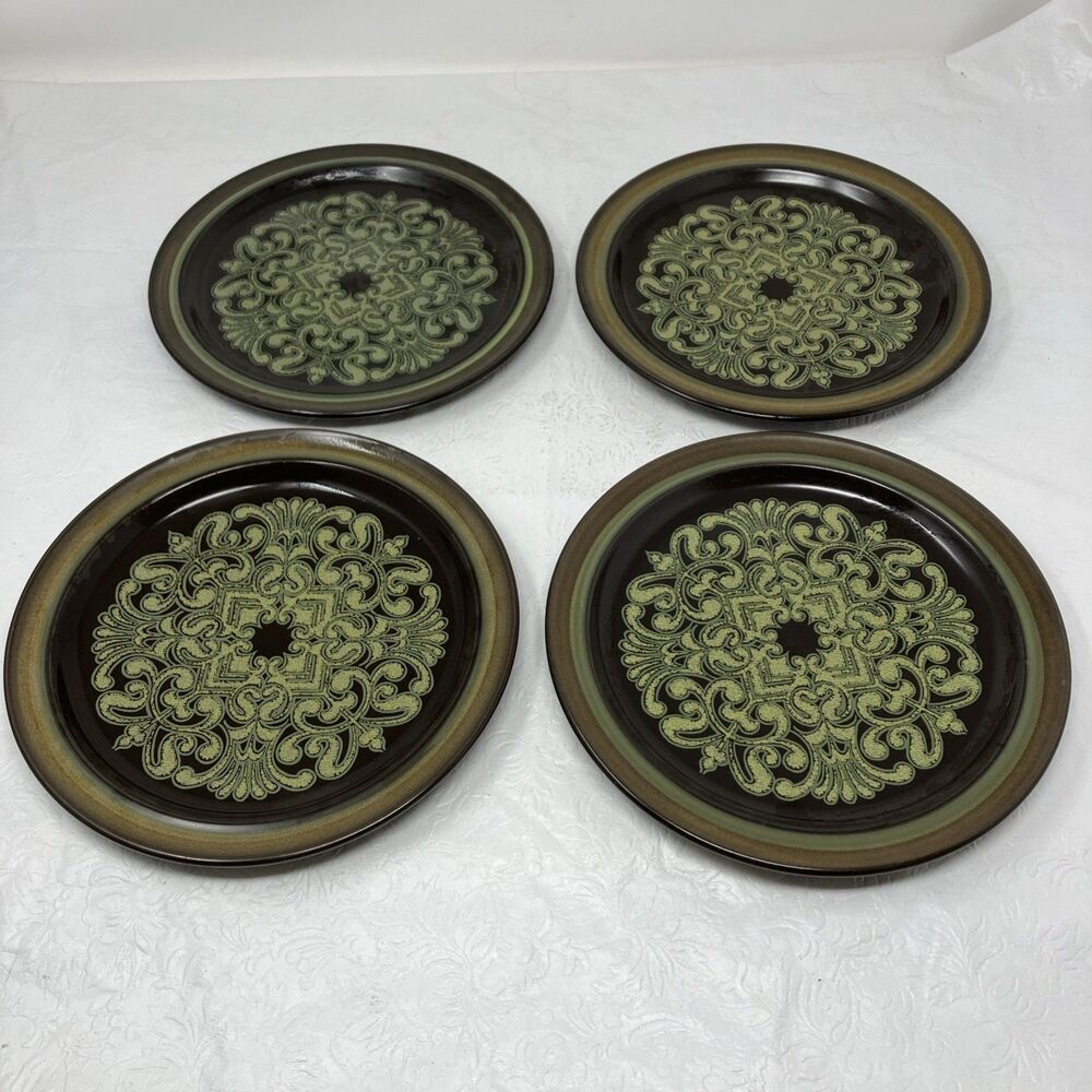 Set of 4 Noritake ”PRIMASTONE” 8" Salad Bread Plates Campobello/#8305  1970’s